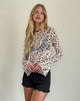 Image de Zerlin Unlined Top in Brown Stem Flower Flock