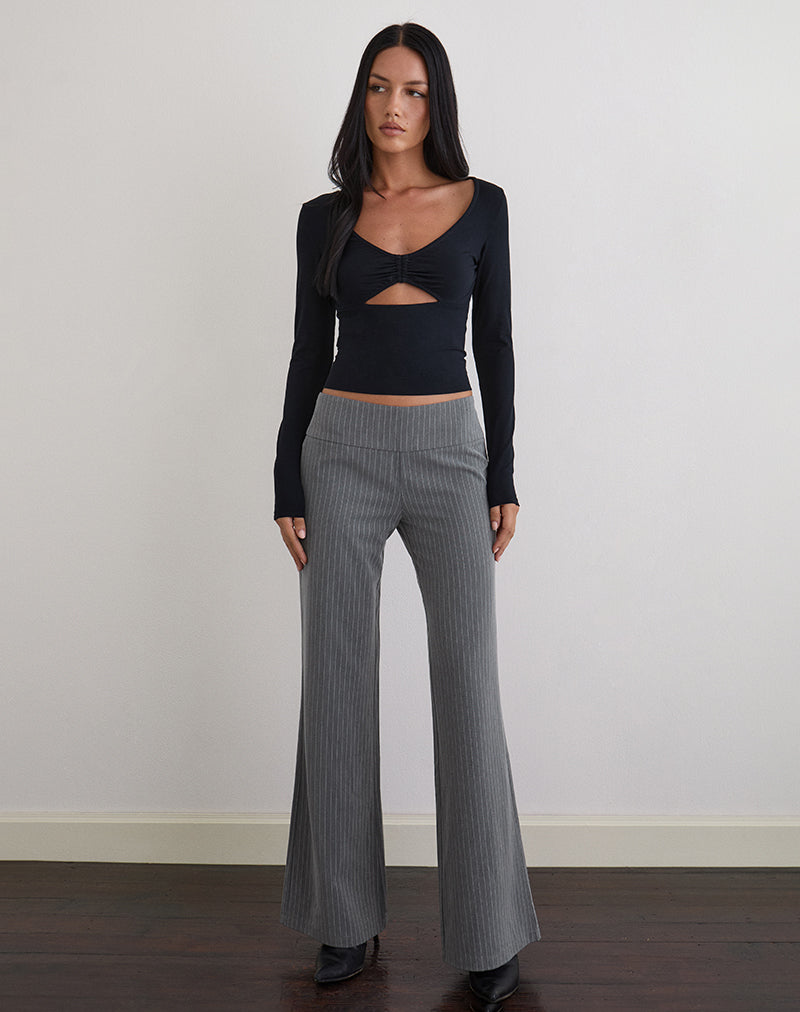 Image of Zolena Trouser in Tailoring Pinstripe Grey