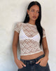 Image de Zorani Baby Tee en dentelle ivoire