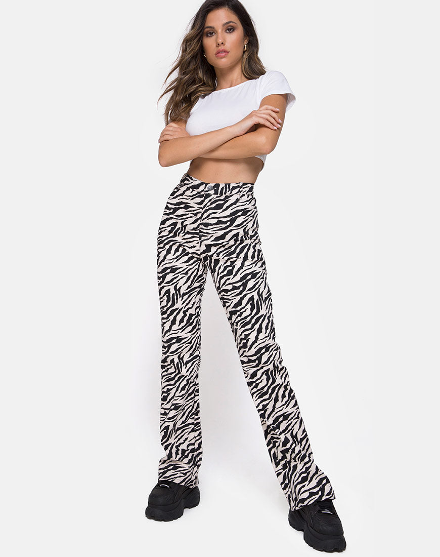 Image de Zoven Trouser in 90s Zebra Black and White