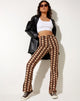 Image de Zoven Flare Trouser in Argyle Brown