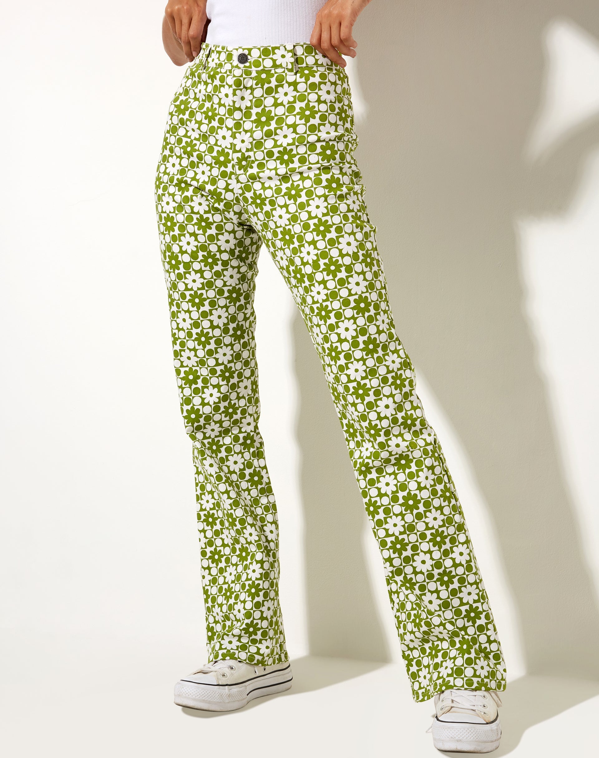 Image de Zoven Trouser in Patchwork Daisy Green