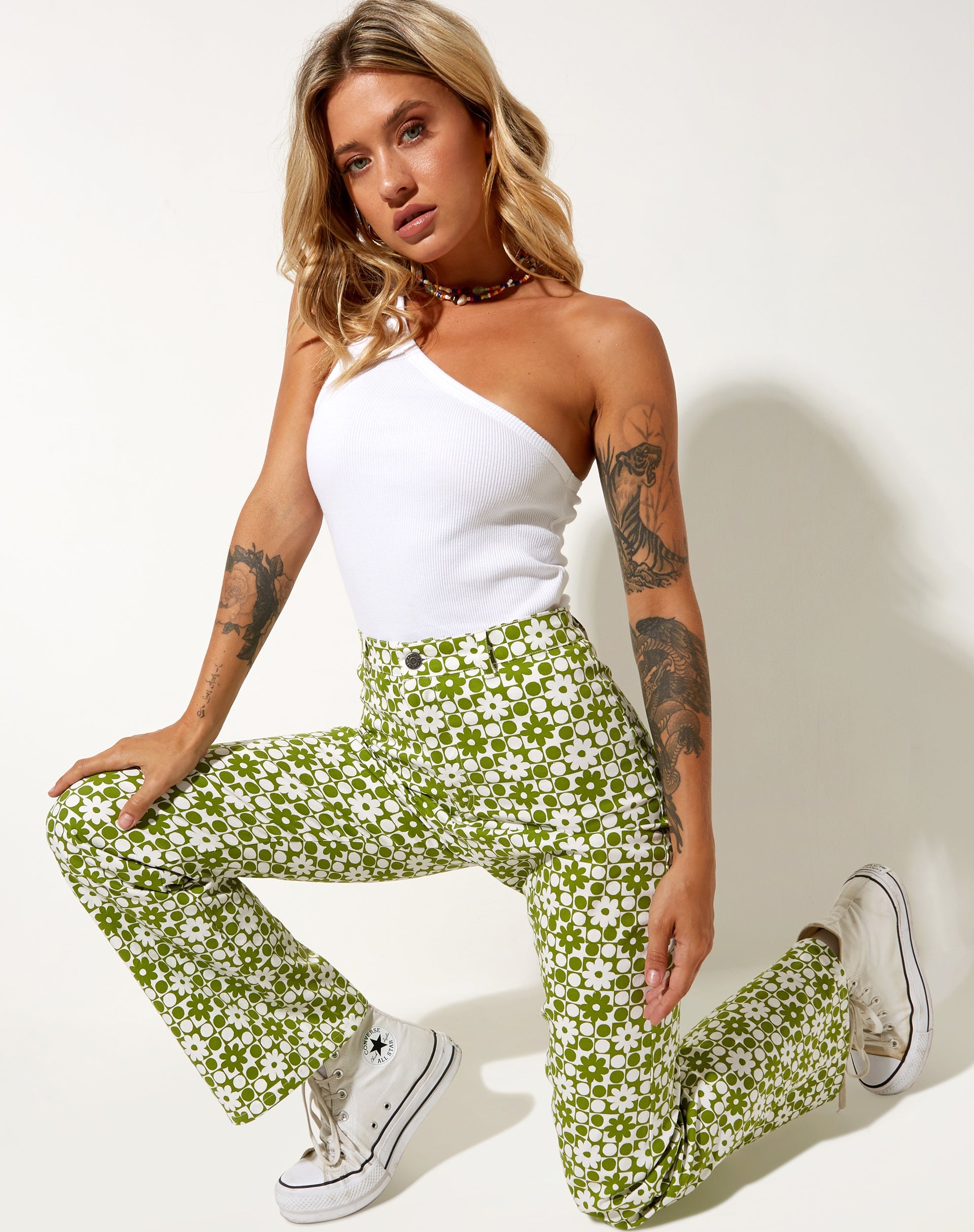 Image de Zoven Trouser in Patchwork Daisy Green
