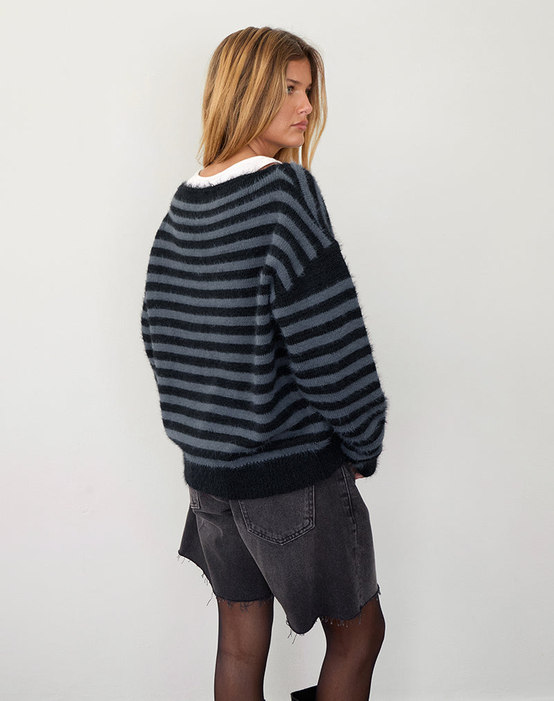 Image de Zuleika Jumper in Charcoal Stripe