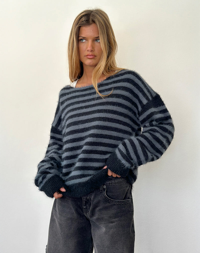 Pull Zuleika à rayures anthracite