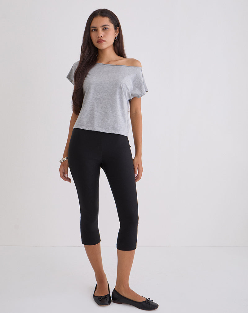 Asla - Pantalon capri court en tailleur extensible - Noir