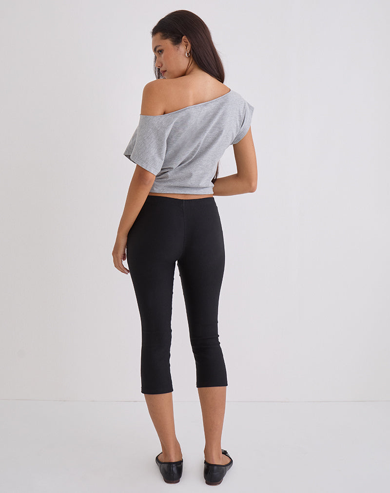 Image of Asla Cropped Capri Trouser in Stretch Tailoring Black