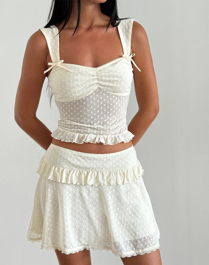 Image de Bartila Top en flocage polka ivoire
