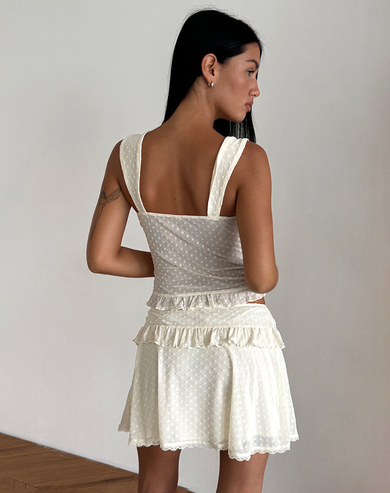 Image de Bartila Top en flocage polka ivoire