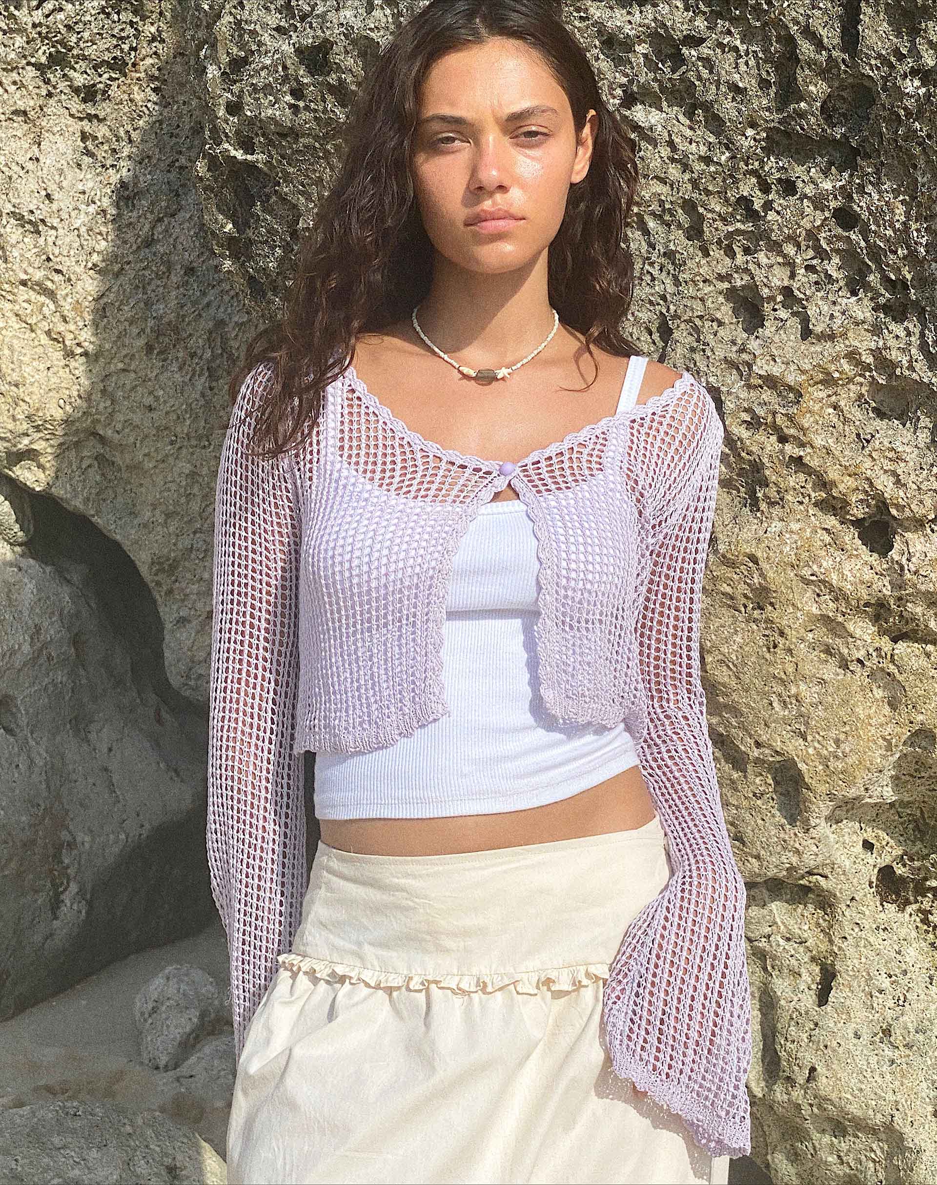 Image de Septa Cardigan en tricot croisé en lilas