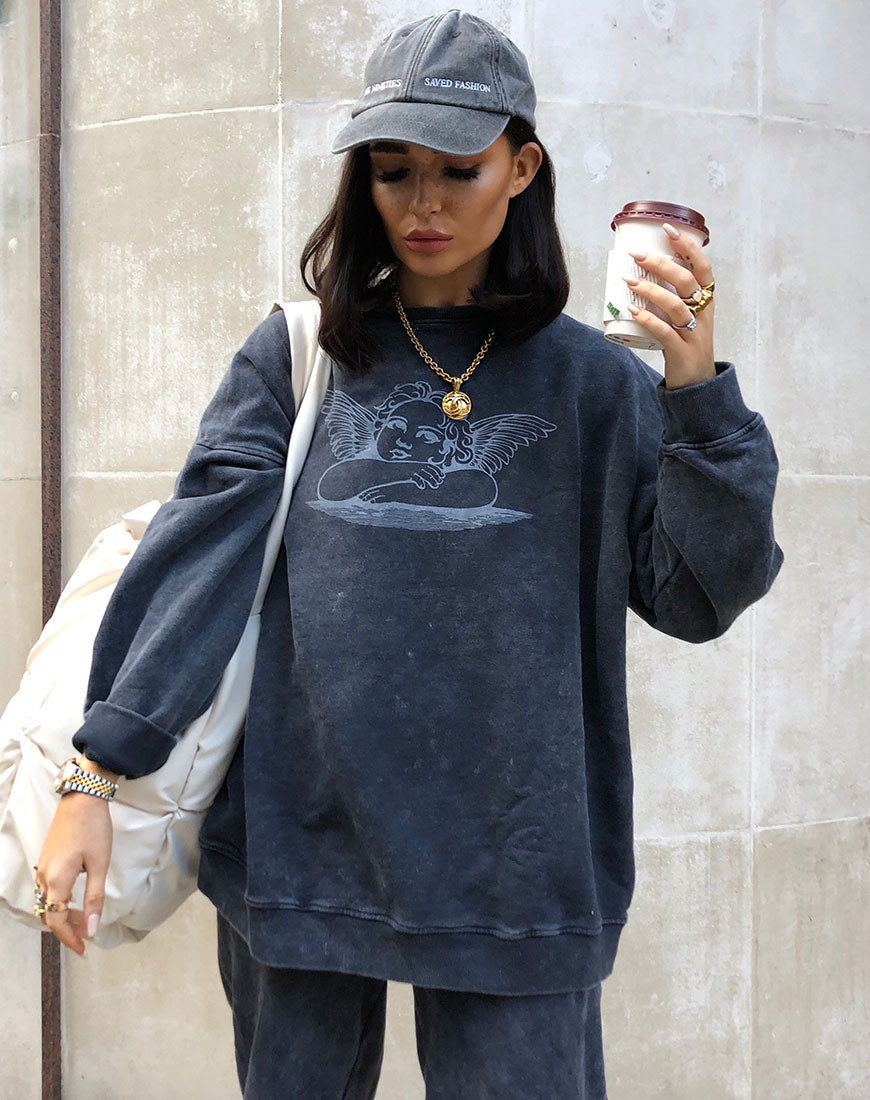 Sweatshirt Glo en stone wash Angelo