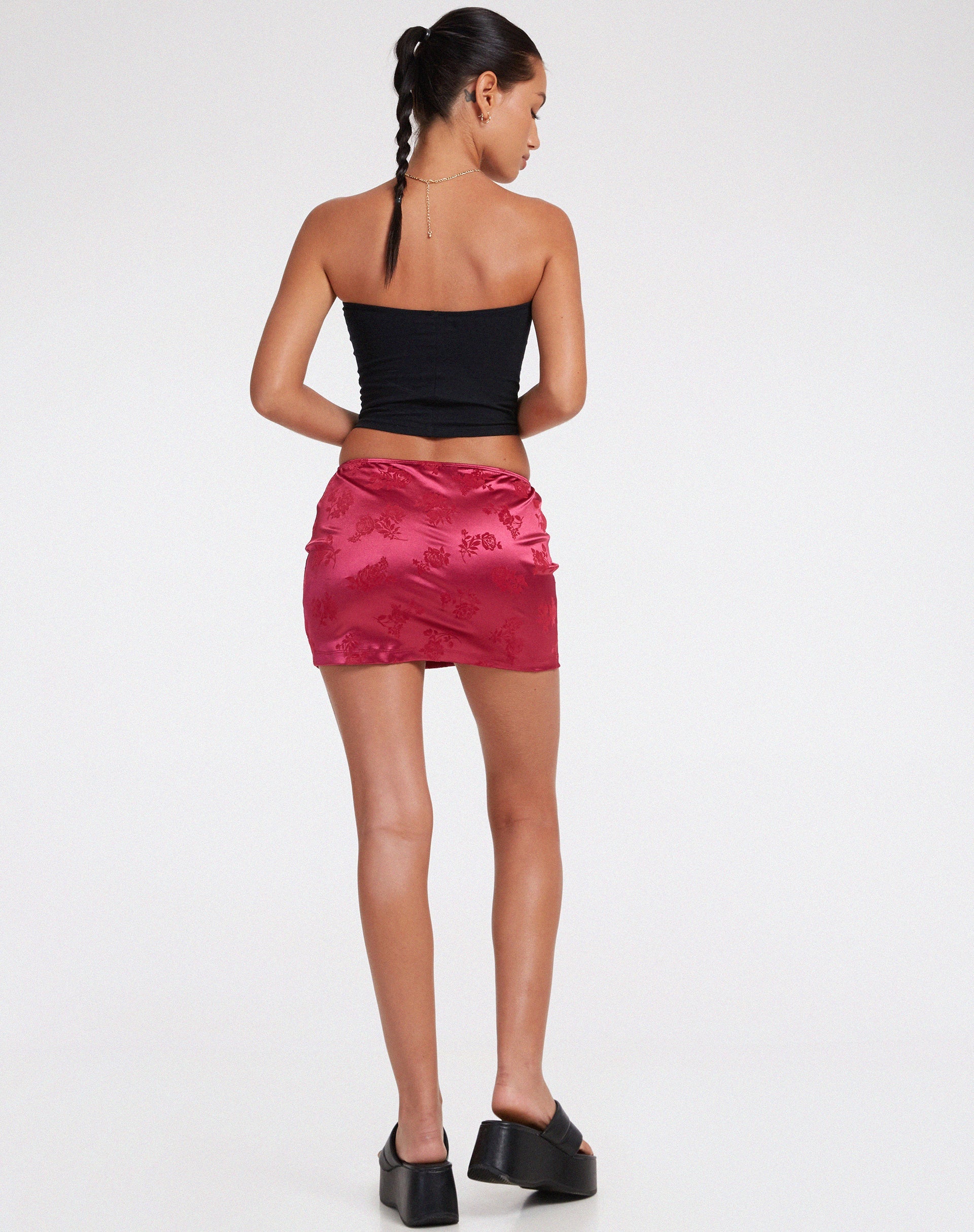 Image de la mini-jupe Guida, Rose Flock Magenta