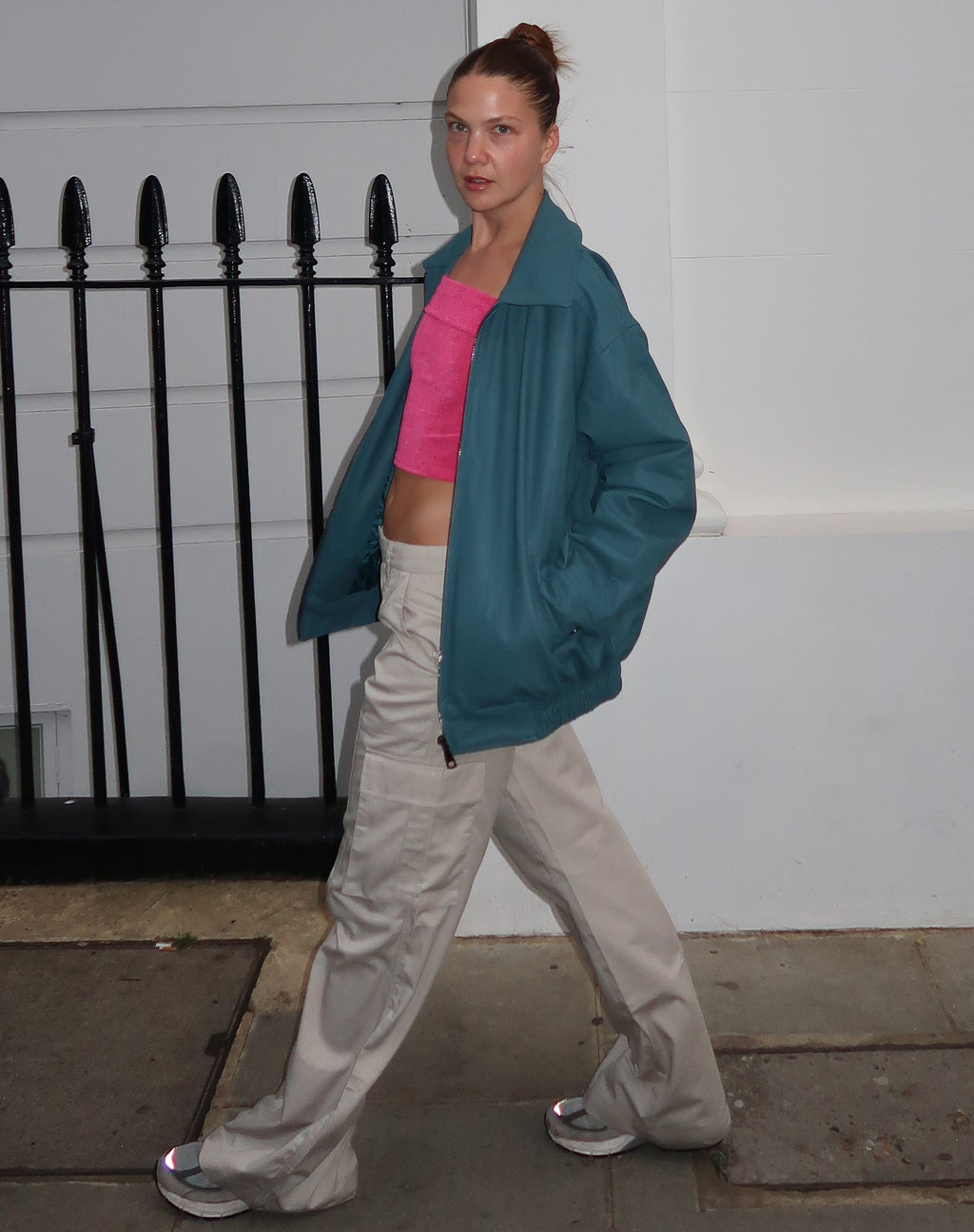 Veste MOTEL X JACQUIE Cavita en PU Gris Bleu