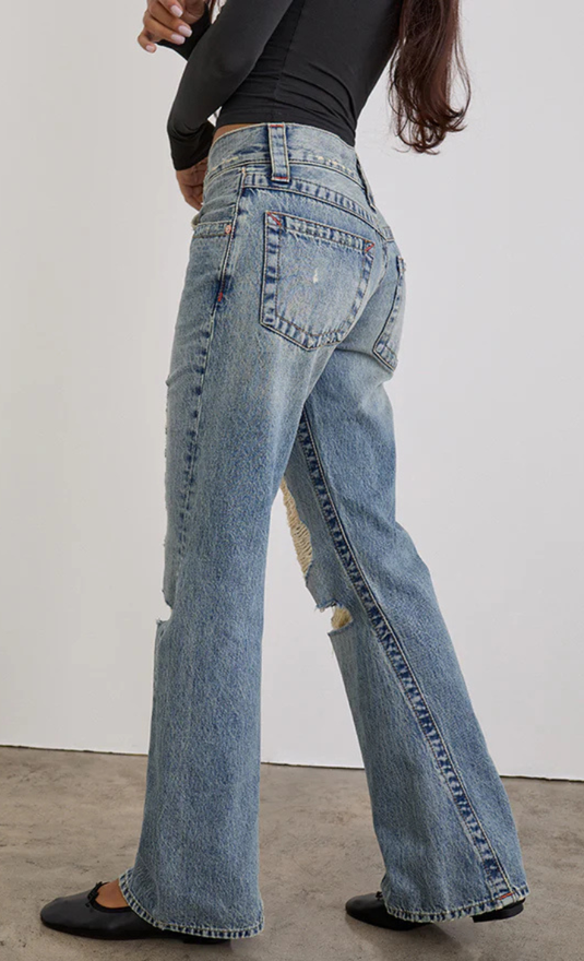 Ripped Low Rise Twisted Seam (couture torsadée)