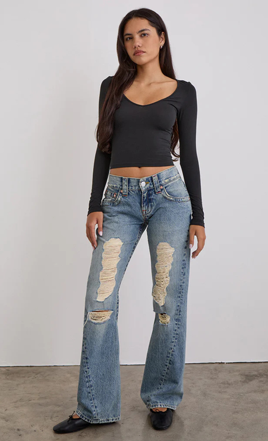 Ripped Low Rise Twisted Seam (couture torsadée)