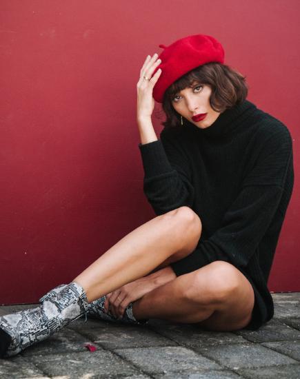 Image of Neve Jumper Dress in Rib Knit Black