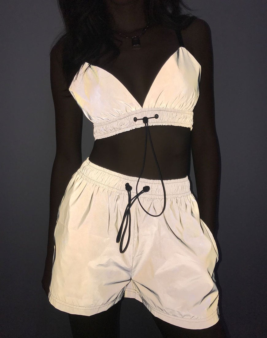 Short Aruna en argent réfléchissant