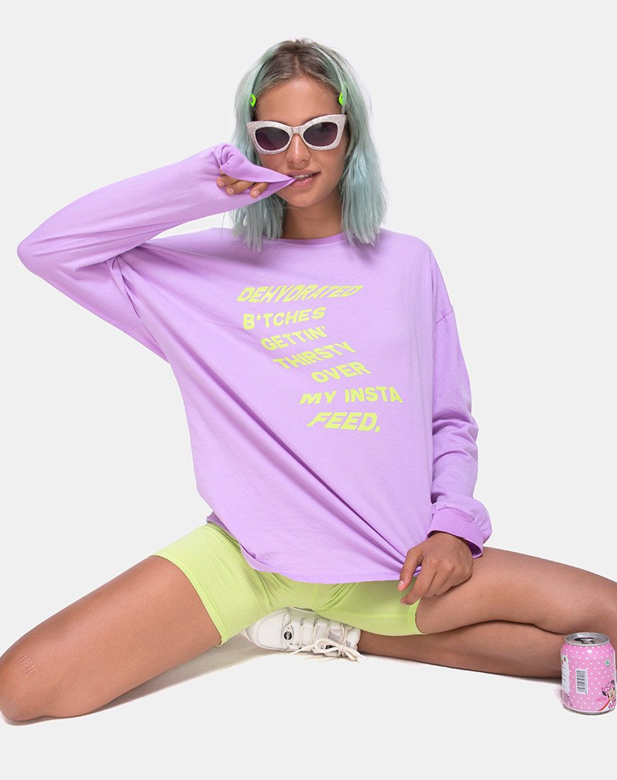 Image of Lottie Longsleeve Tee in Lilac with Instafeed Text X Top Girl