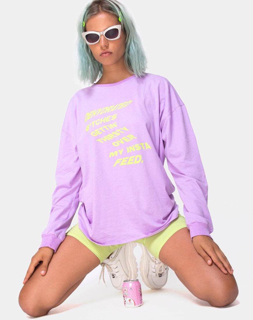 Image of Lottie Longsleeve Tee in Lilac with Instafeed Text X Top Girl