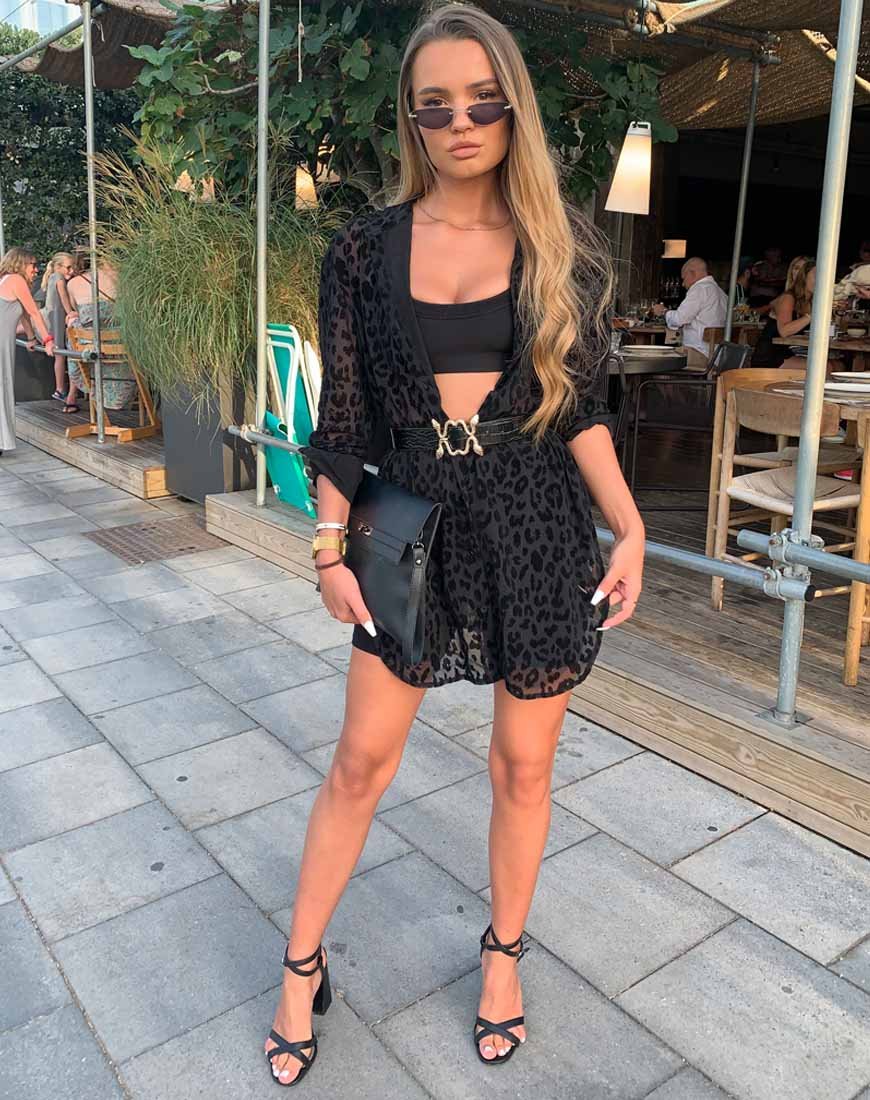 Image de Phobe Shirt in Leopard Flock Net Black