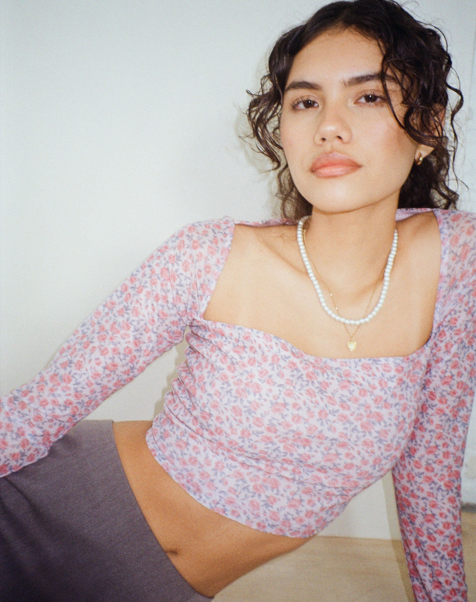 Image de Kalisha Long Sleeve Top in Spring Rose Dusty Pink