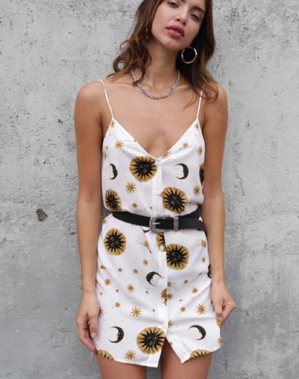 Robe à bretelles Sanna, crème céleste