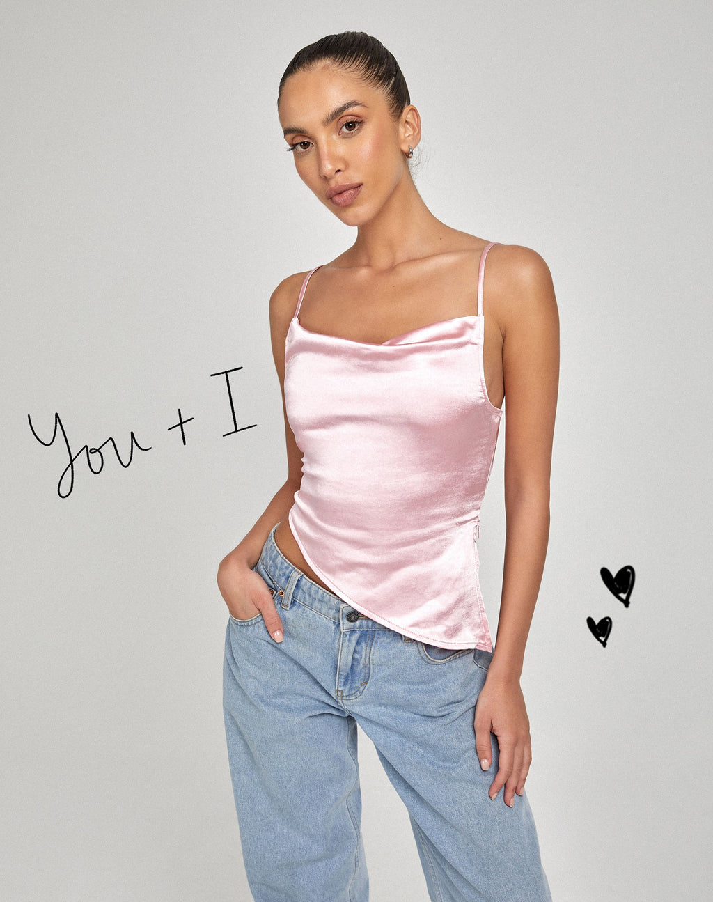 Top Sipin en rose satiné