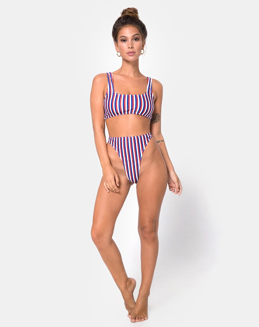 Image de Abadie Top Bikini en imprimé triple rayure