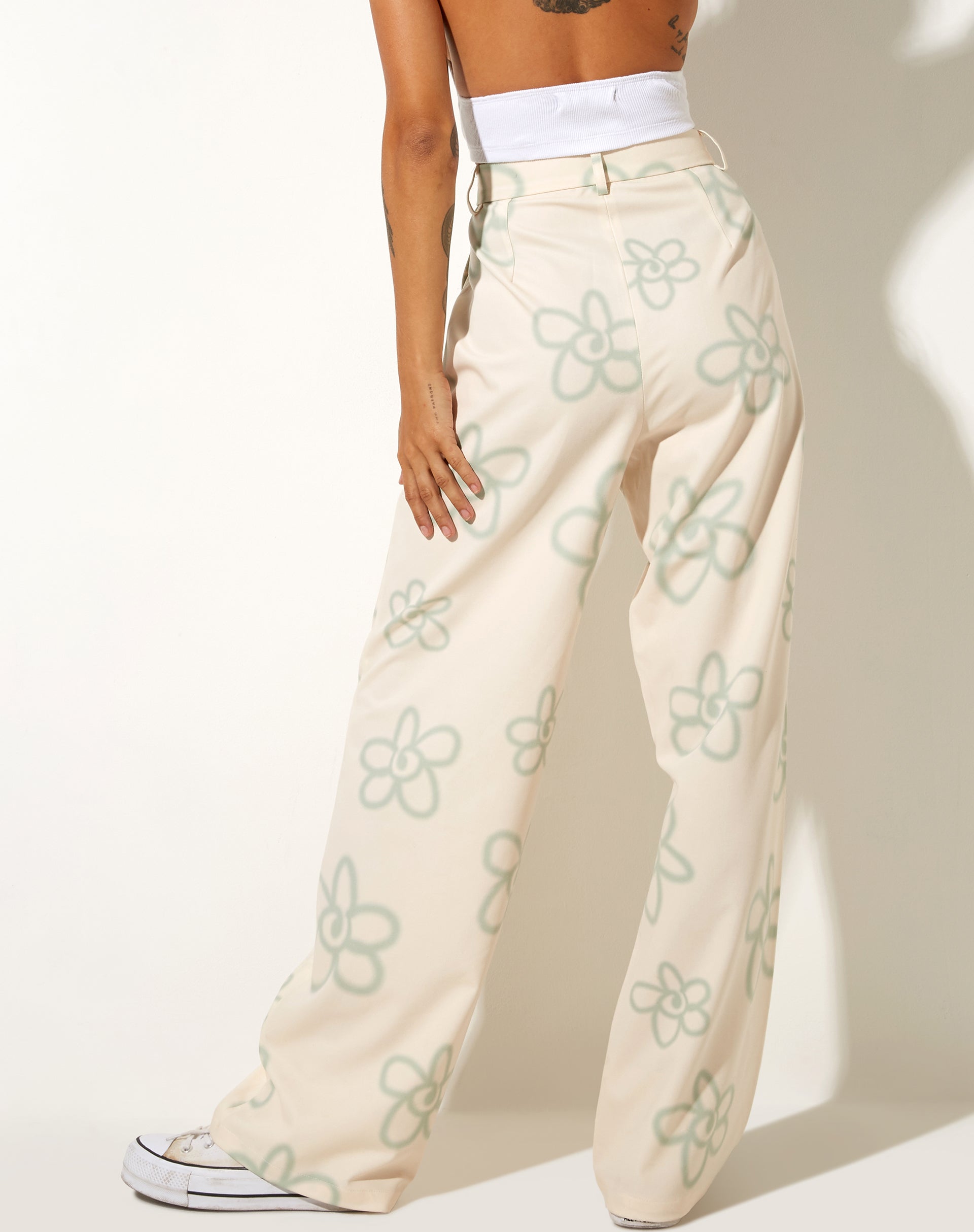 Image de Abba Trouser in Tailoring Graffiti Flower Cream
