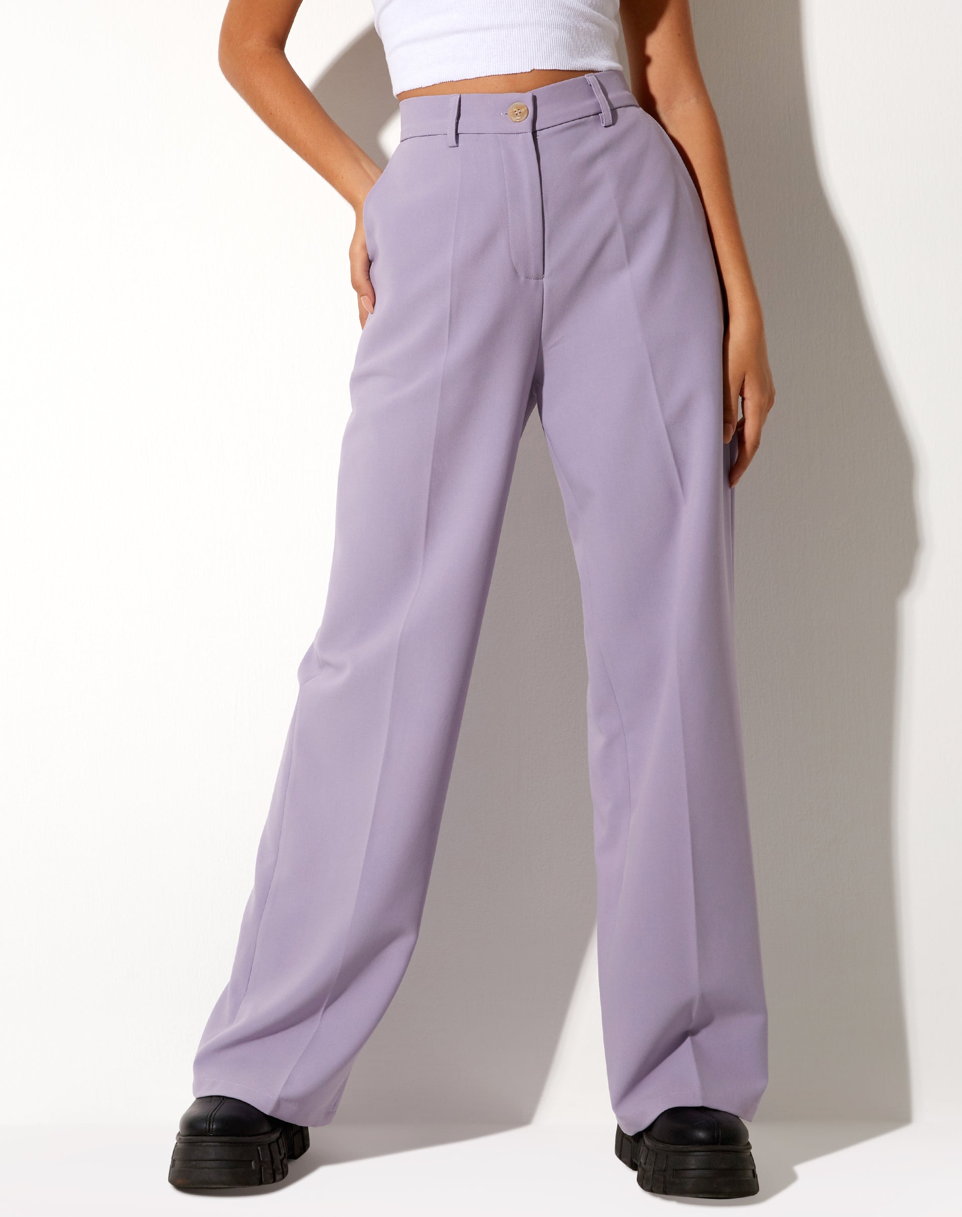 Image de Abba Straight Leg Trouser in Tailoring Purple