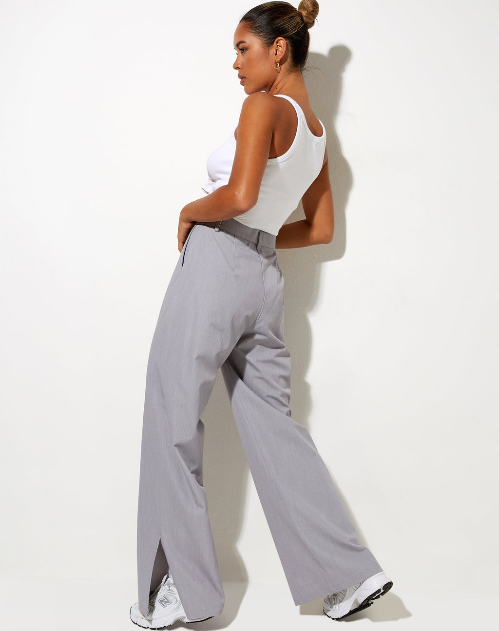Pantalon Abby en gris argenté