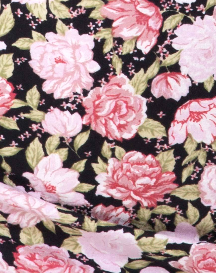 Image of Alvina Bodycon Dress in Bloom Floral Black Base