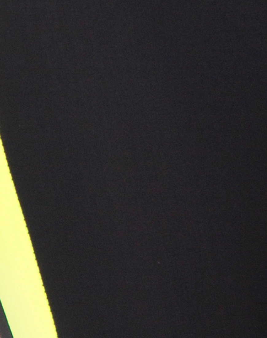 Image de Acashi Unitard en noir avec rayures latérales en citron vert
