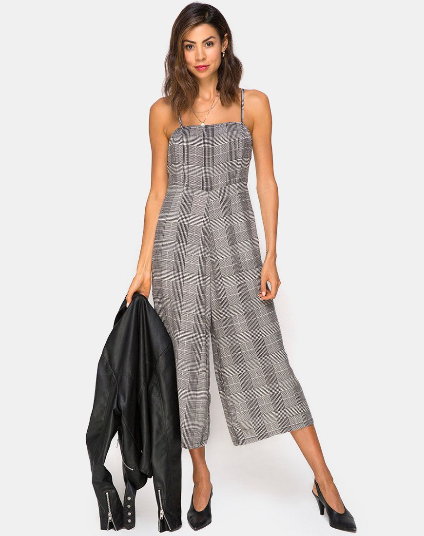Image de Achem Culotte Jumpsuit in Charles Check Grey