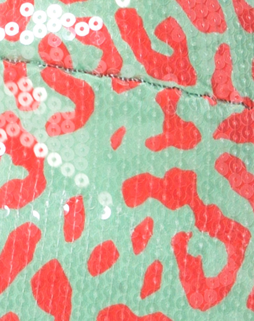 Image de l'Acro Unitard en Fluro Leopard Clear Sequin