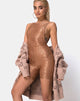 Image de l'Acro Unitard en Leopard Sheen Net Caramel