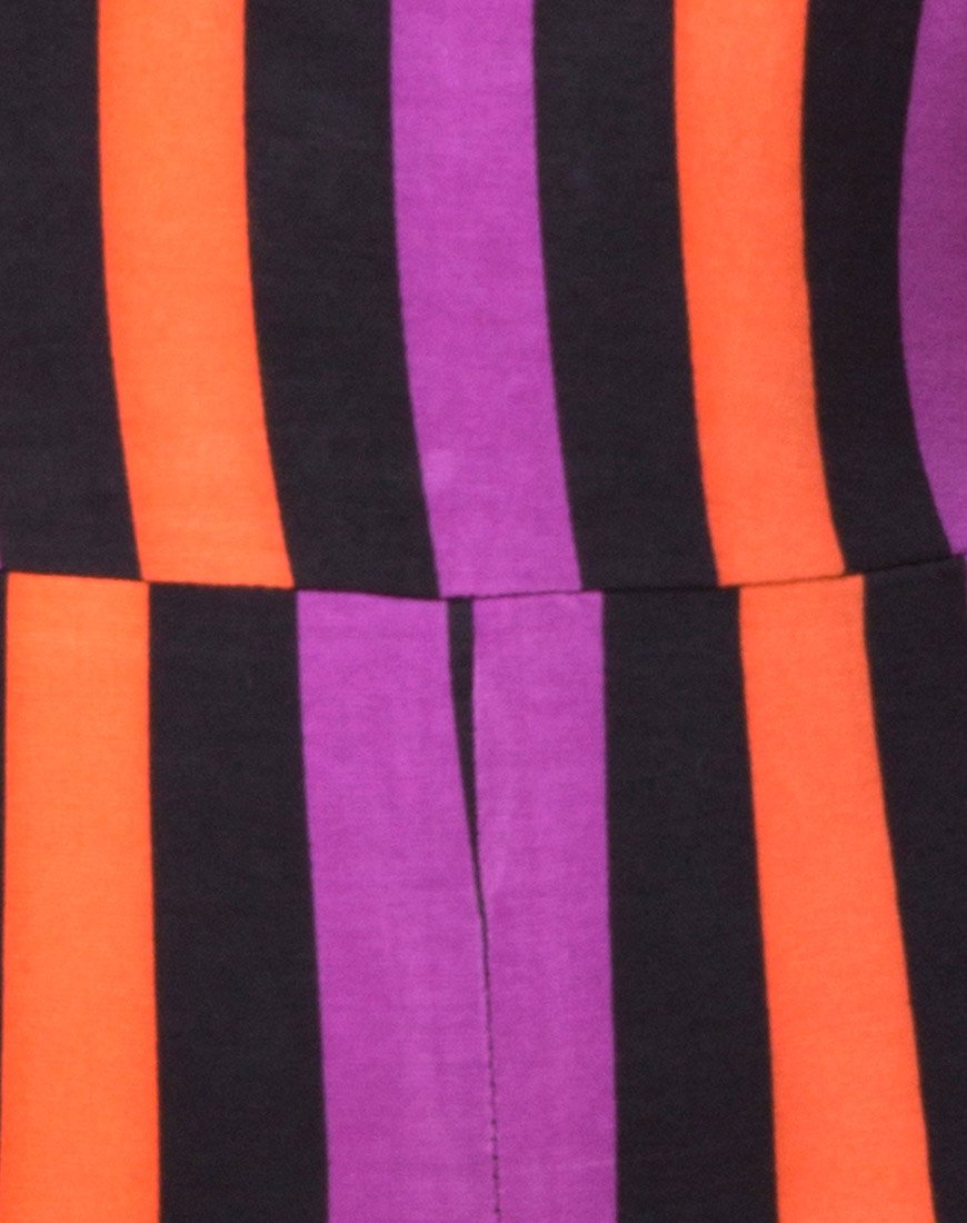 Image de l'Acro Unitard à rayures violet et orange