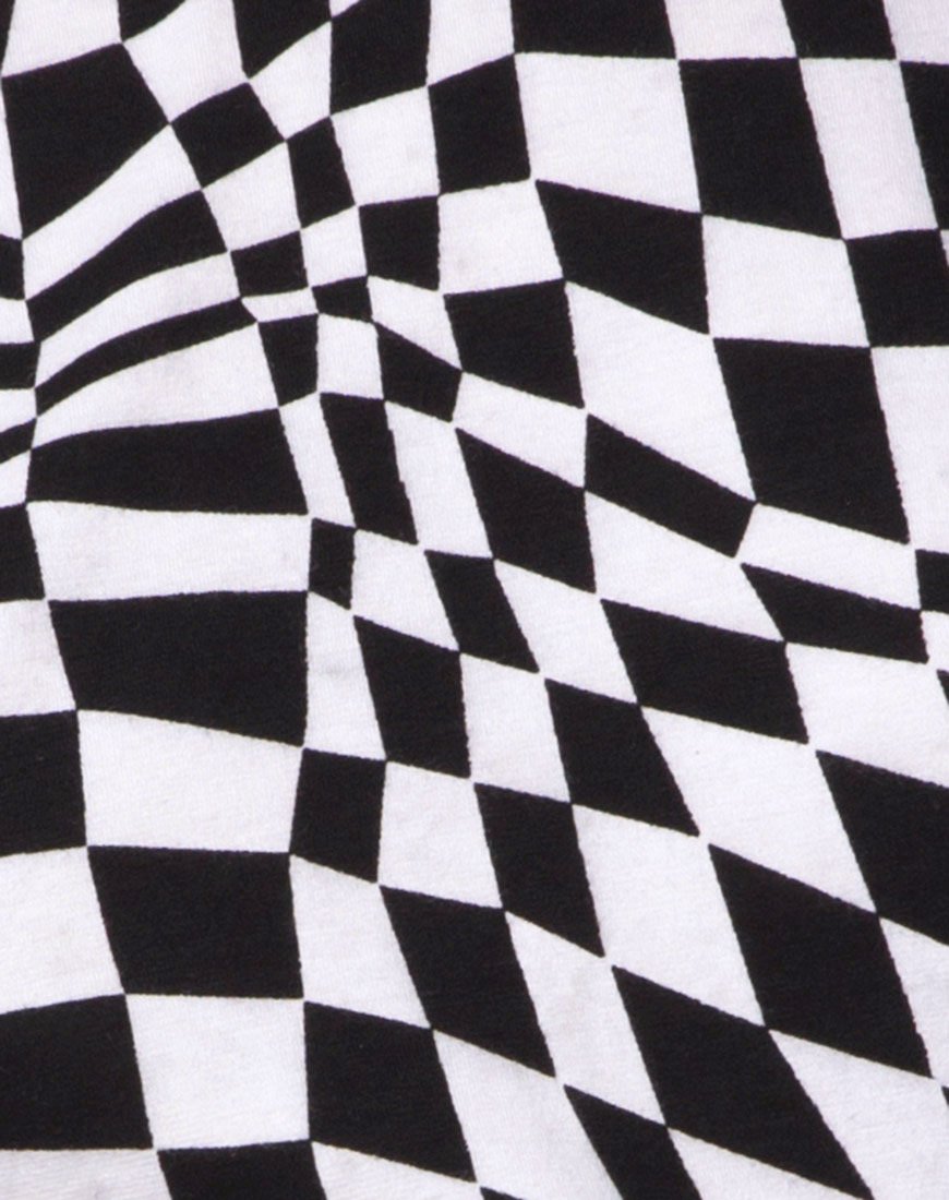 Image de l'Acro Unitard en drapeau carré noir et blanc