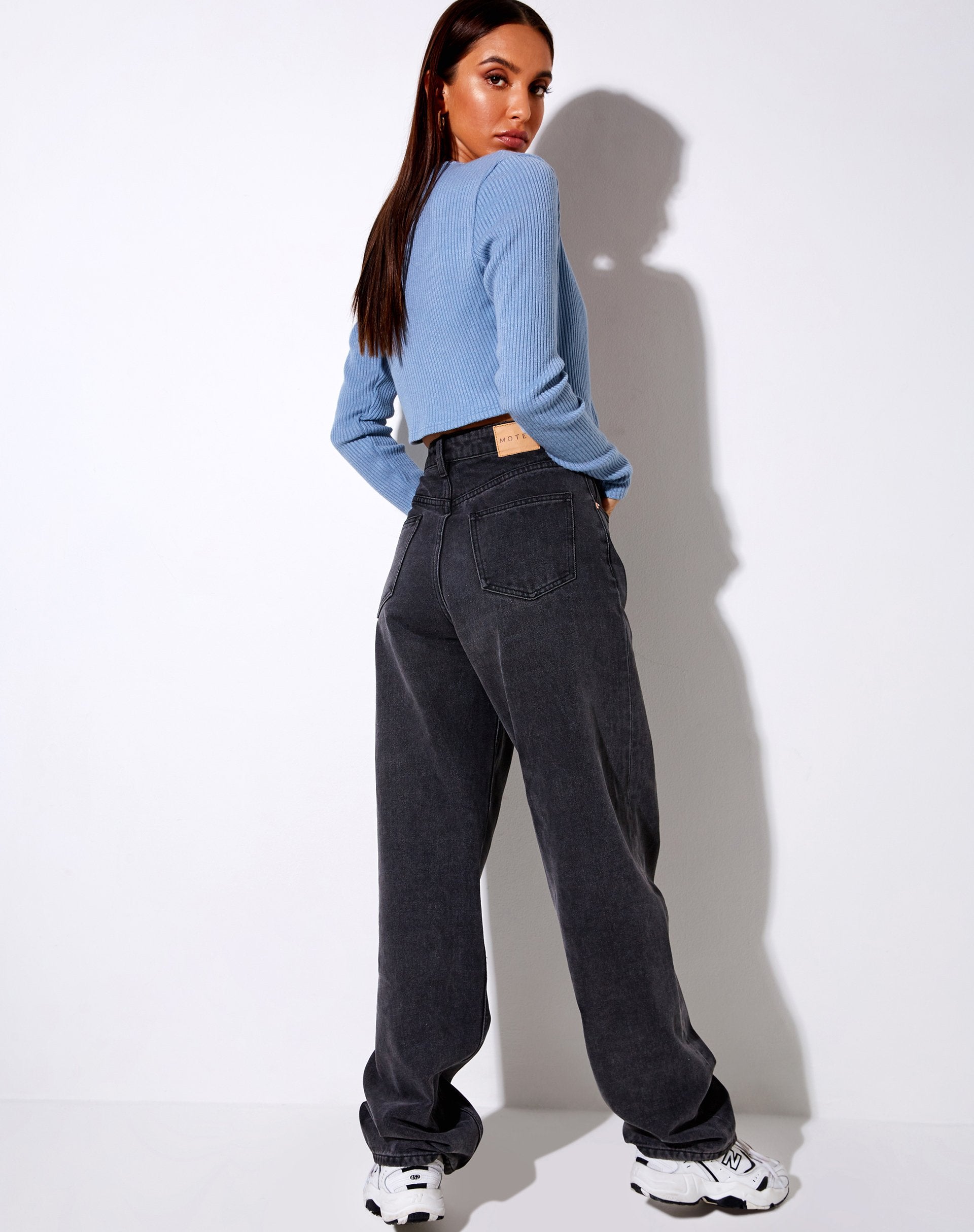 Image de Viney Cardigan en côtes bleu cendré