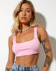 Image de Adela Crop Top in Rib Baby Pink