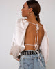Image de Adoria Crop Top in Satin Ivory