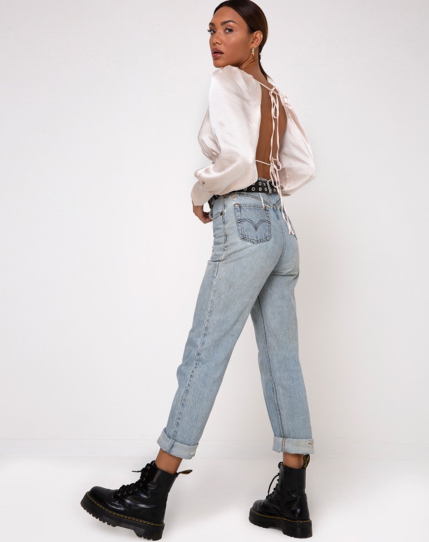 Image de Adoria Crop Top in Satin Ivory