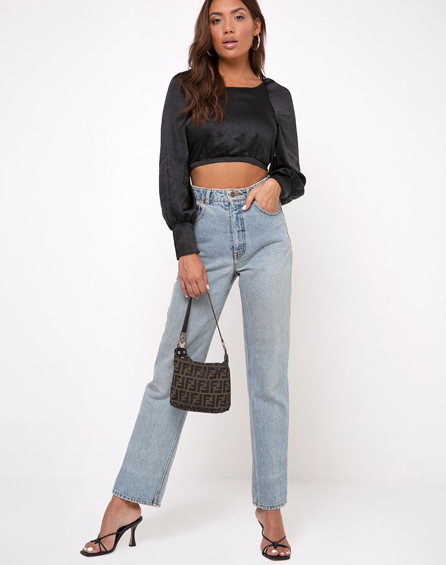 Image de Adoria Crop Top in Satin Black