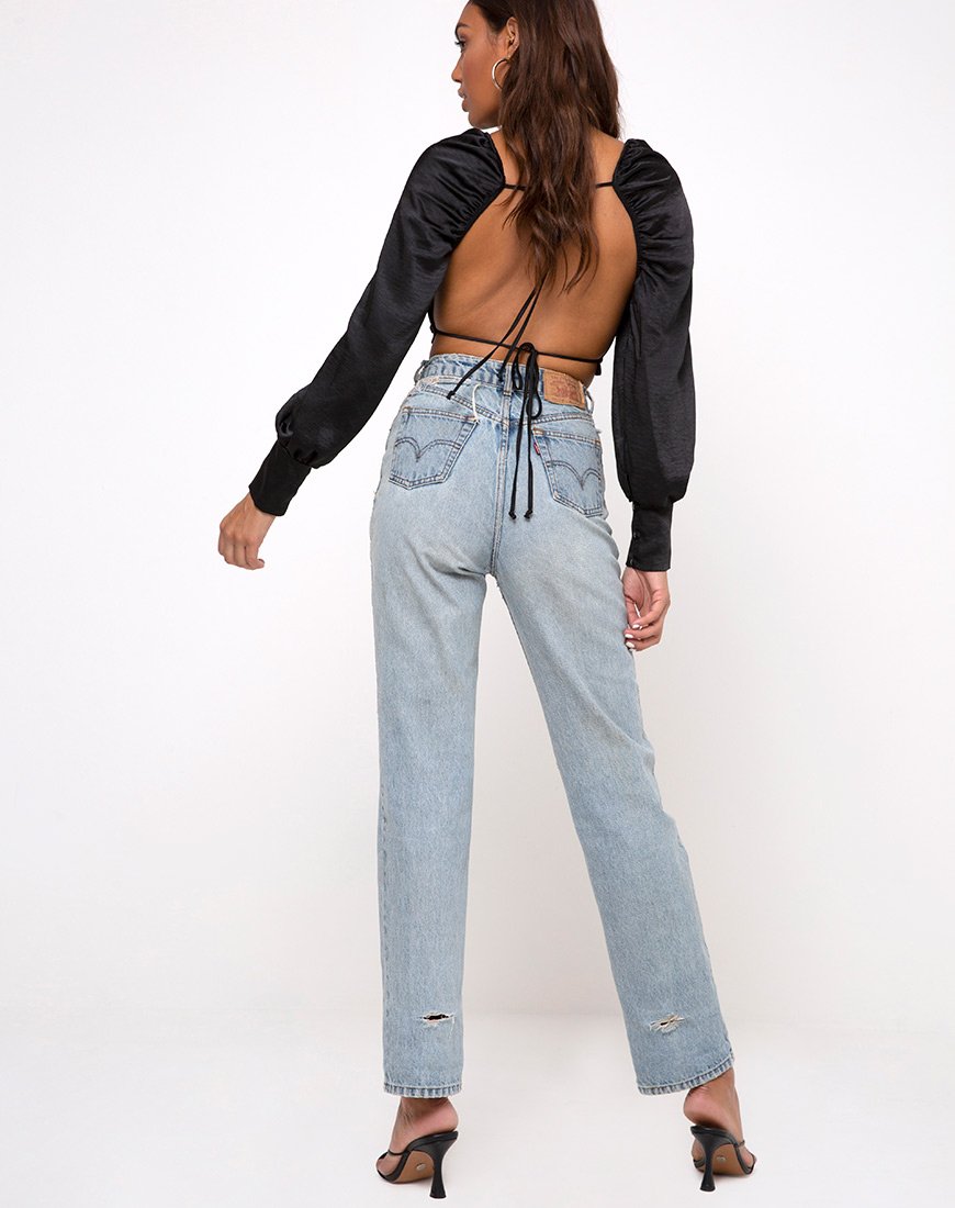 Image de Adoria Crop Top in Satin Black