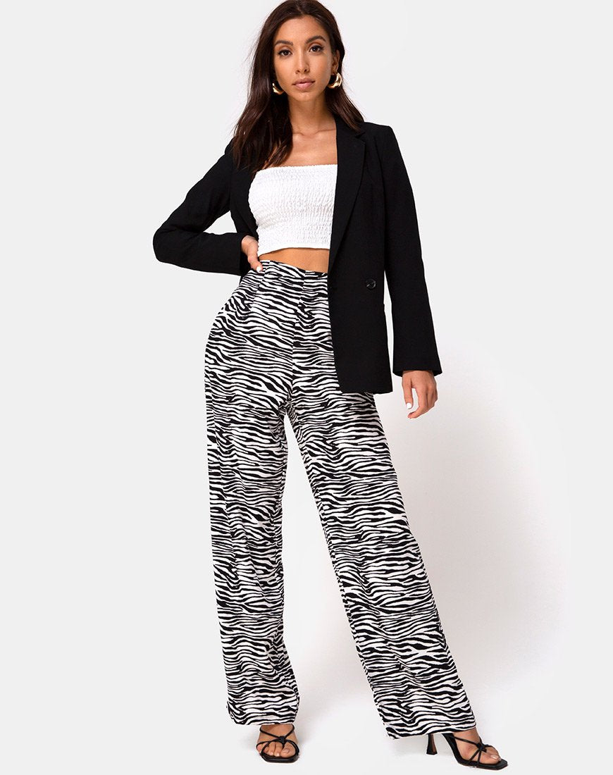 Image de Aely Wide Leg Palazo in Classic Zebra