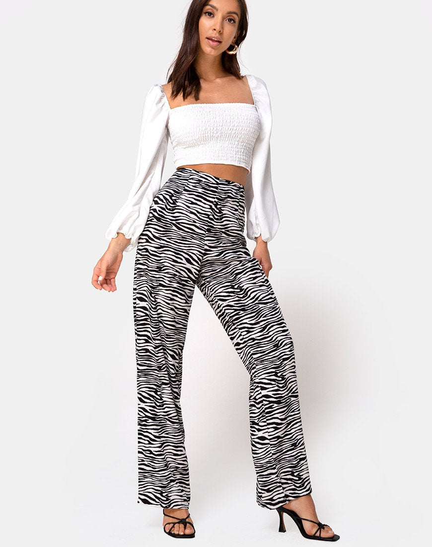 Image de Aely Wide Leg Palazo in Classic Zebra