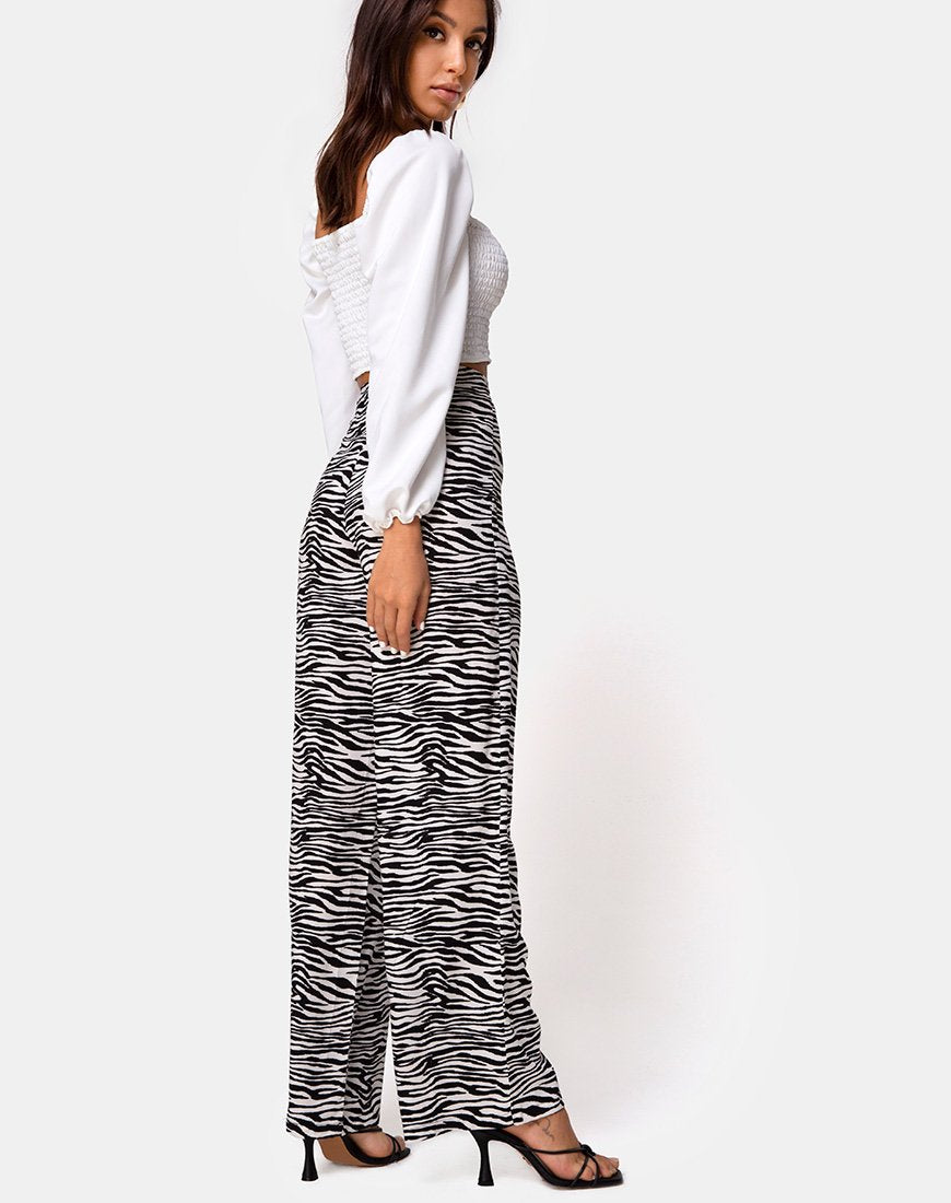 Image de Aely Wide Leg Palazo in Classic Zebra