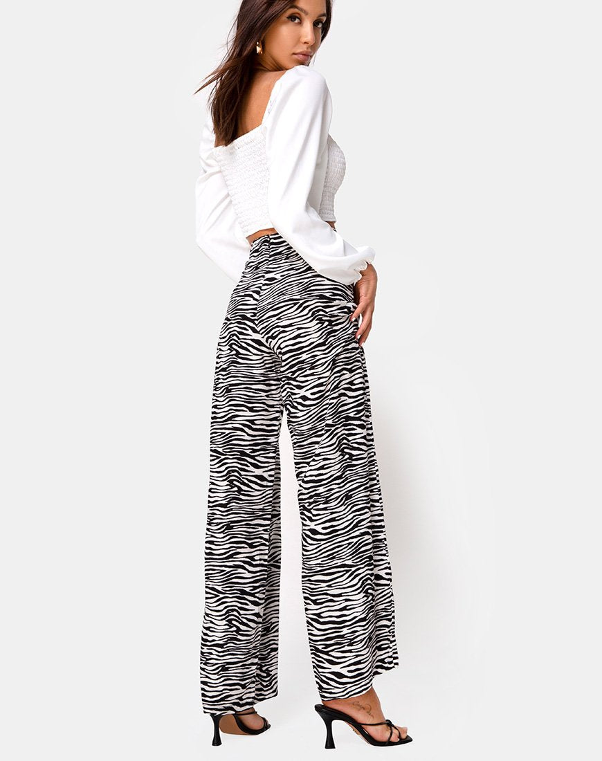 Image de Aely Wide Leg Palazo in Classic Zebra
