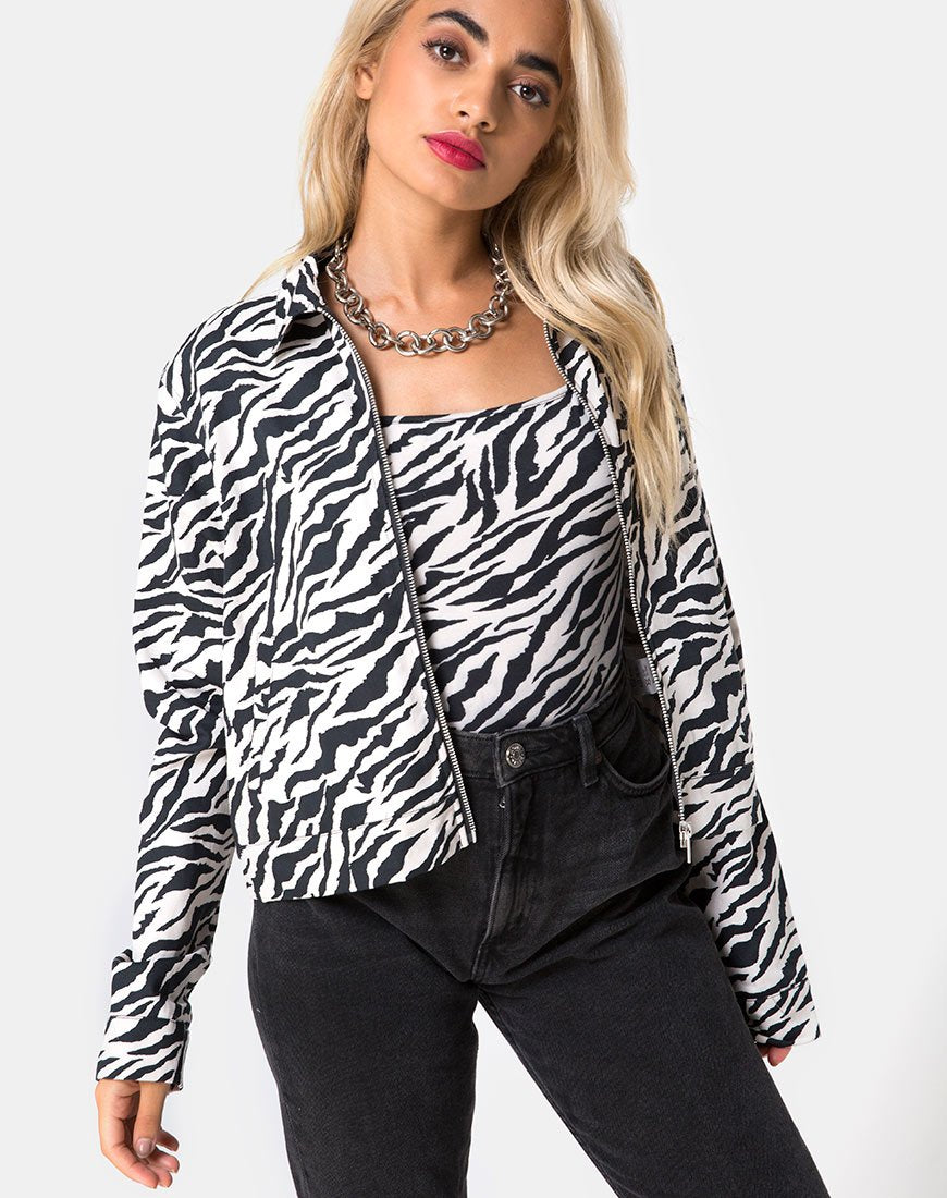 Image de la veste Agatha en zèbre des années 90