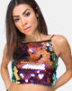 Image de Ahena Crop Top in Dragon Fruit Sequin